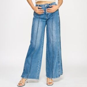 High Rise Wide Leg With Tummy Control Pants